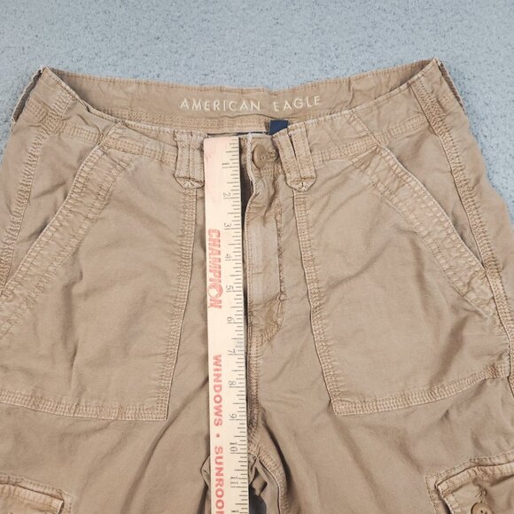 American Eagle Pants Jean Women 6 6L Tan Baggy Jogger Wide Leg Cargo Utility AEO - Picture 6 of 12